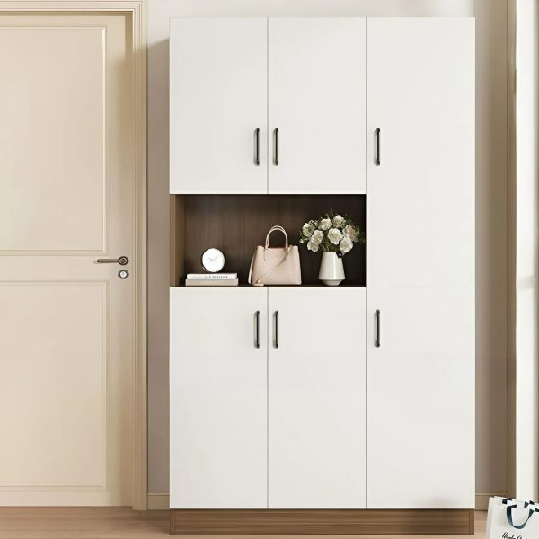 Tủ Giày Dép Gỗ MDF Cao Màu Trắng Thanh Lịch Hiện Đại - TG06